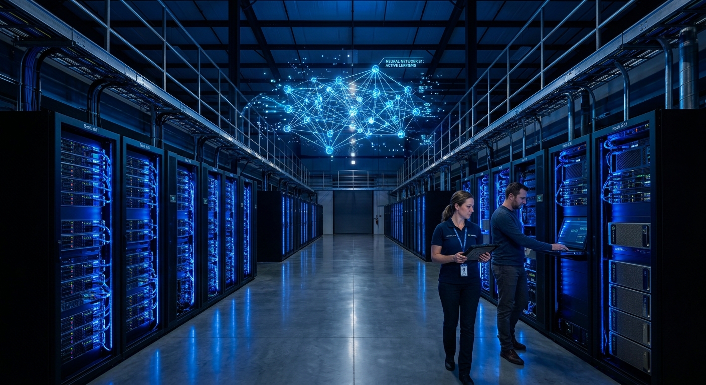 AI data center with server infrastructure
